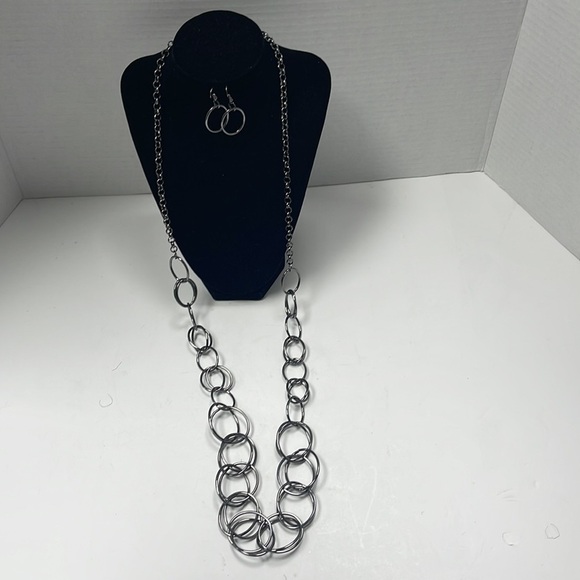 𝅺silver Necklace with rings - Picture 5 of 8